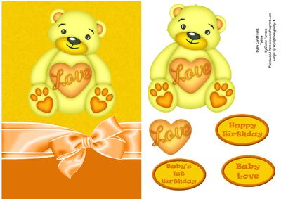 Baby Card Front Yellow