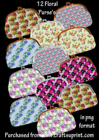 12 Floral Purses