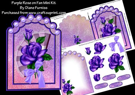 Purple Rose on Fan Scalloped Top Mini Kit