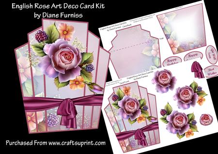 English Rose Art Deco Card Kit