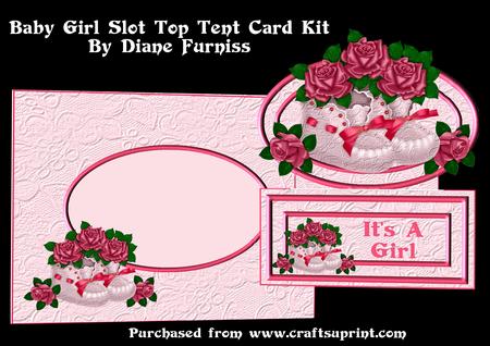 Baby Girl Slot Top Tent Card Kit