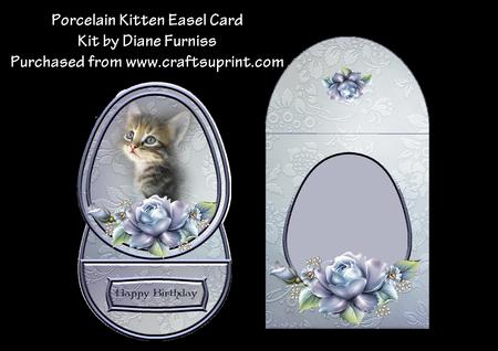 Porcelain Kitten Easel Card Kit