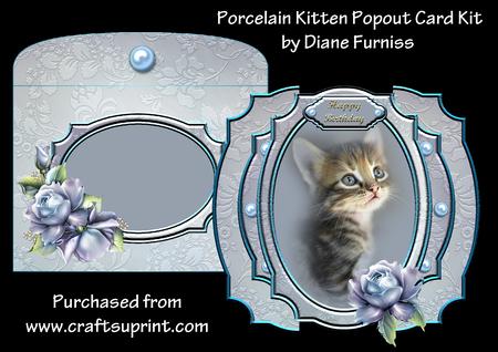 Porcelain Kitten Popout Card Kit