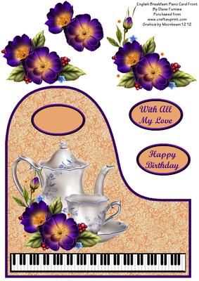 English Breakfast Piano Card Front