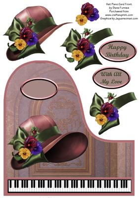 Hat Piano Card Front