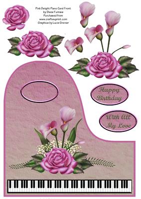 Pink Delight Piano Card Front