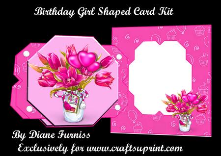 Birthday Girl Shaped Card Kit