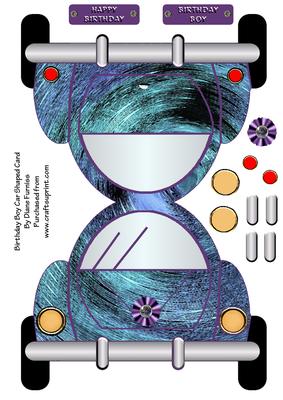 Birthday Boy Car Shaped Card