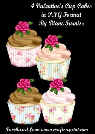 4 Valentines Cup Cakes