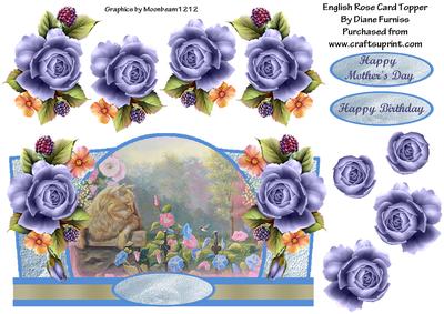 English Rose Card Topper