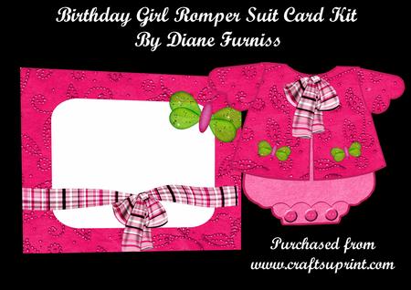Birthday Girl Romper Suit Card Kit