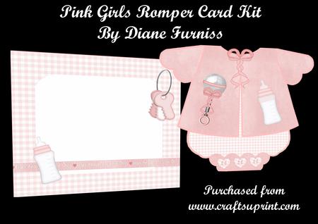 Pink Baby Girls Romper Suit Card Kit