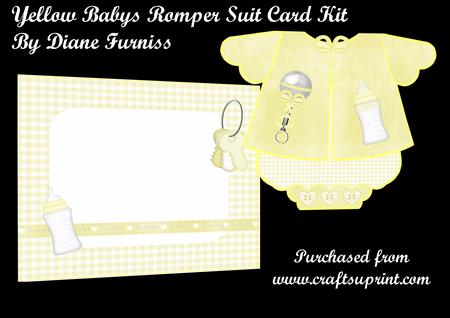 Yellow Baby Romper Suit Card Kit