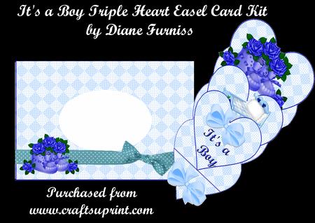 It's a Boy Triple Heart Easel Kit