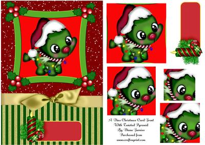 A Dino Christmas Card Front