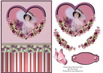 Vintage Floral Heart Card Front