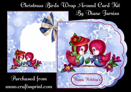 Christmas Birds Wrap Around Card Kit