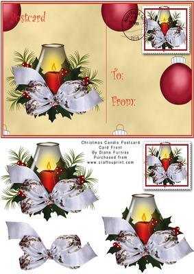 Christmas Candle Postcard Card Front
