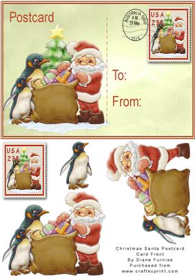 Christmas Santa Postcard Card Front
