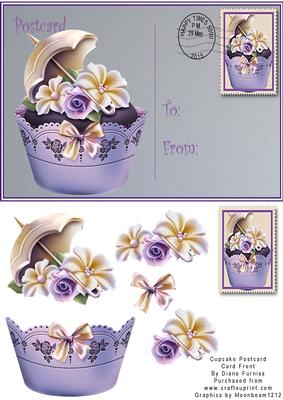 Cupcake Postcard Card Front