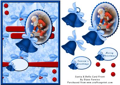 Santa & Bells Card Front