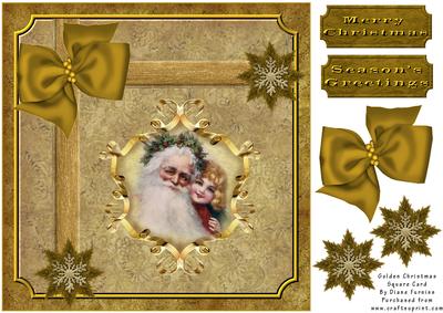 Golden Christmas Square Card