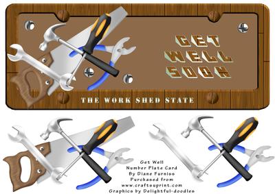 Get Well Soon Number Plate Card