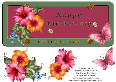 Anniversay Number Plate Card
