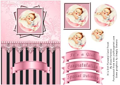 It's a Girl Pyramid Card Front