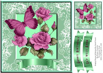 Simply Roses & Butterfly Card Front