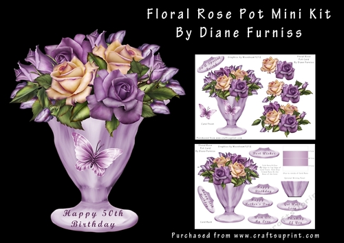Floral Rose Pot Card Mini Kit