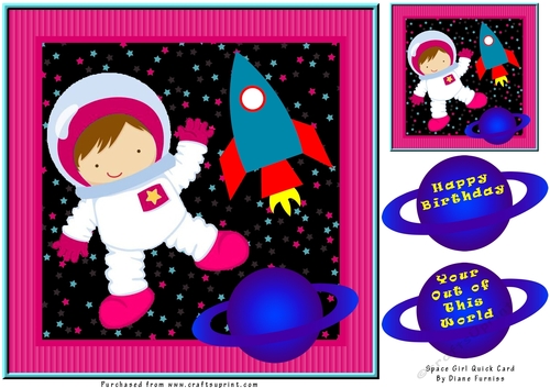 Space Girl Quick Card