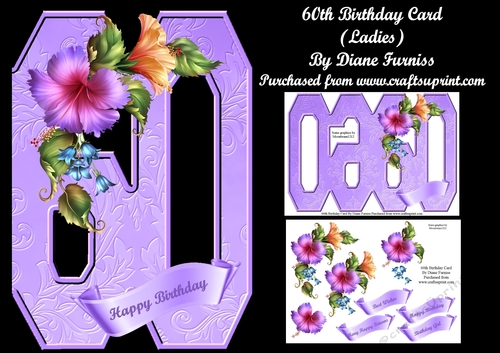 60th Birthday Card  Mini Kit (Ladies)