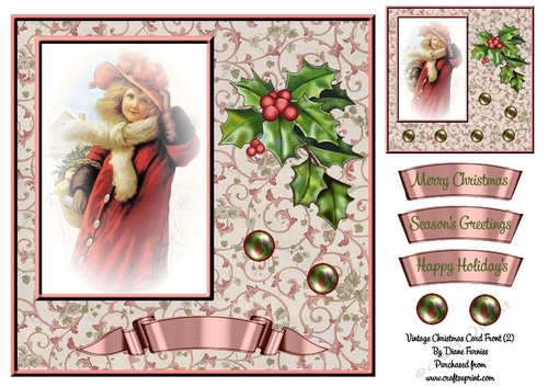 Vintage Christmas Card Front (2)