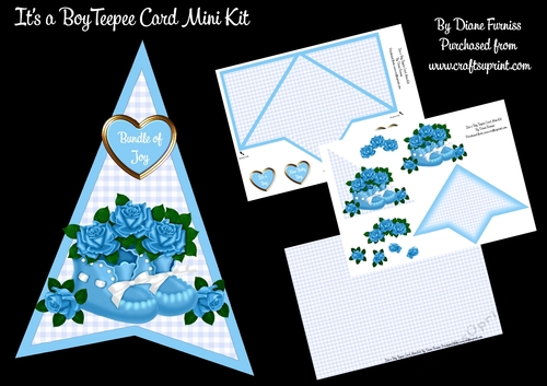 Its a Boy Teepee Card Mini Kit