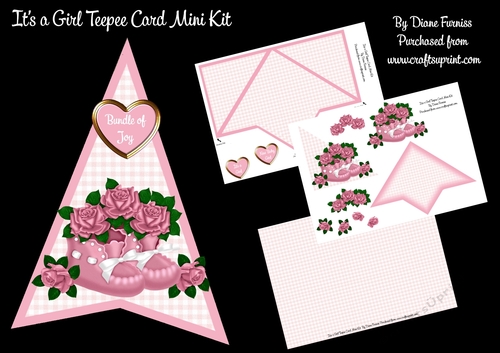 Its a Girl Teepee Card Mini Kit