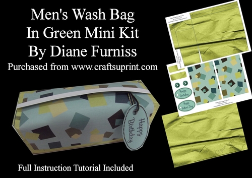 Mens Wash Bag in Green Mini Kit