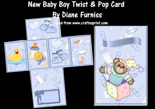 New Baby Boy Twist & Pop Card