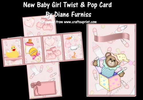 New Baby Girl Twist & Pop Card