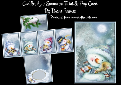 Cuddles with a Snowman Twist & Pop Card