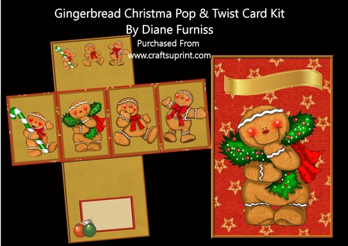 Gingerbread Christmas Twist & Pop Card Kit