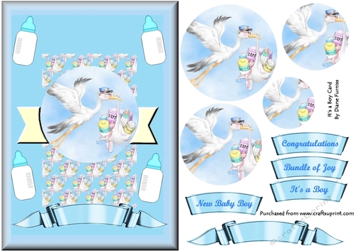 Its a Boy Pyramid Card Front