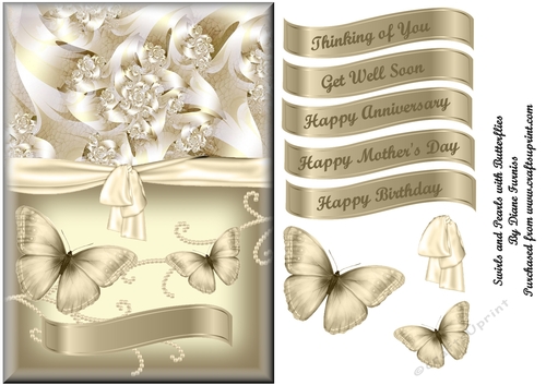 Swirls and Pearls with Butterflies 