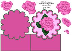 Pink Rose Shaped Card