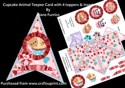 Cup Cake Animal Teepee Card