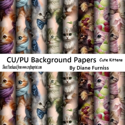 Cute Kitten Background Papers