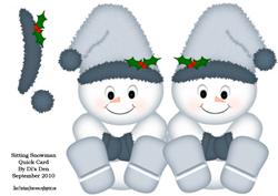 Sitting Snowman Quick Card