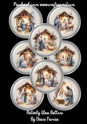 Nativity Glass Buttons