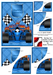 Racing Car Birthday Double Corner Pyramid