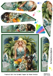 Tropical Girl Fan Pyramid Topper